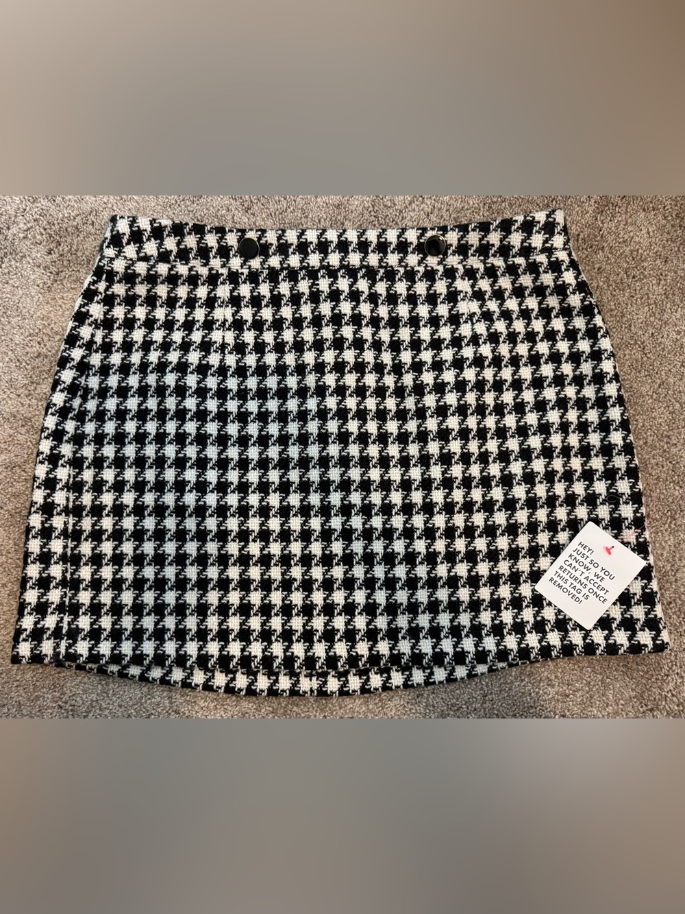 ASOS Black and White Houndstooth Mini Skirt